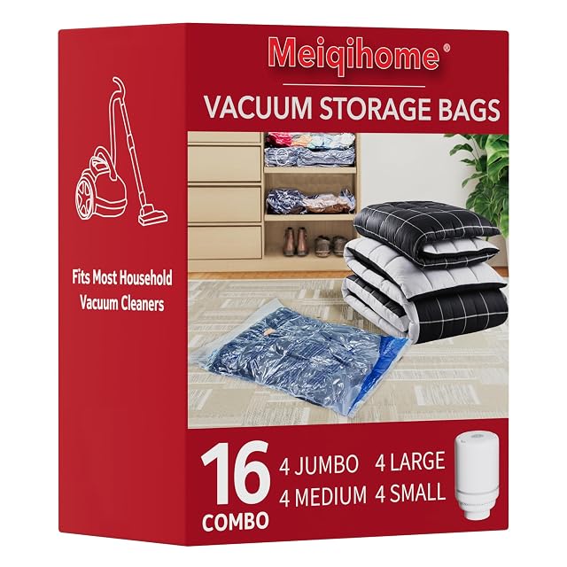 MEIQIHOME Vakuum-Kompressionsbeutel mit elektrischer Pumpe