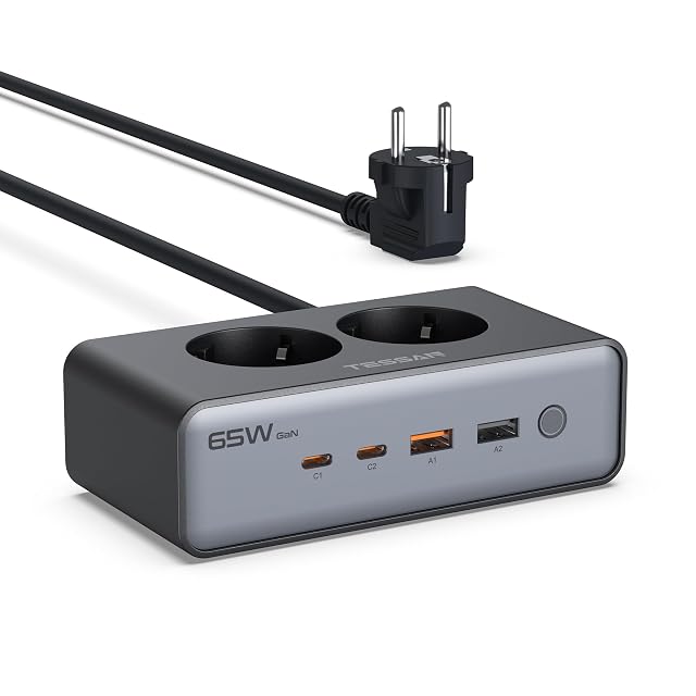 TESSAN 6-in-1-Reise-Steckdosenleiste